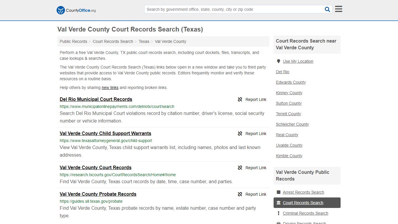 Val Verde County Court Records Search (Texas) - County Office